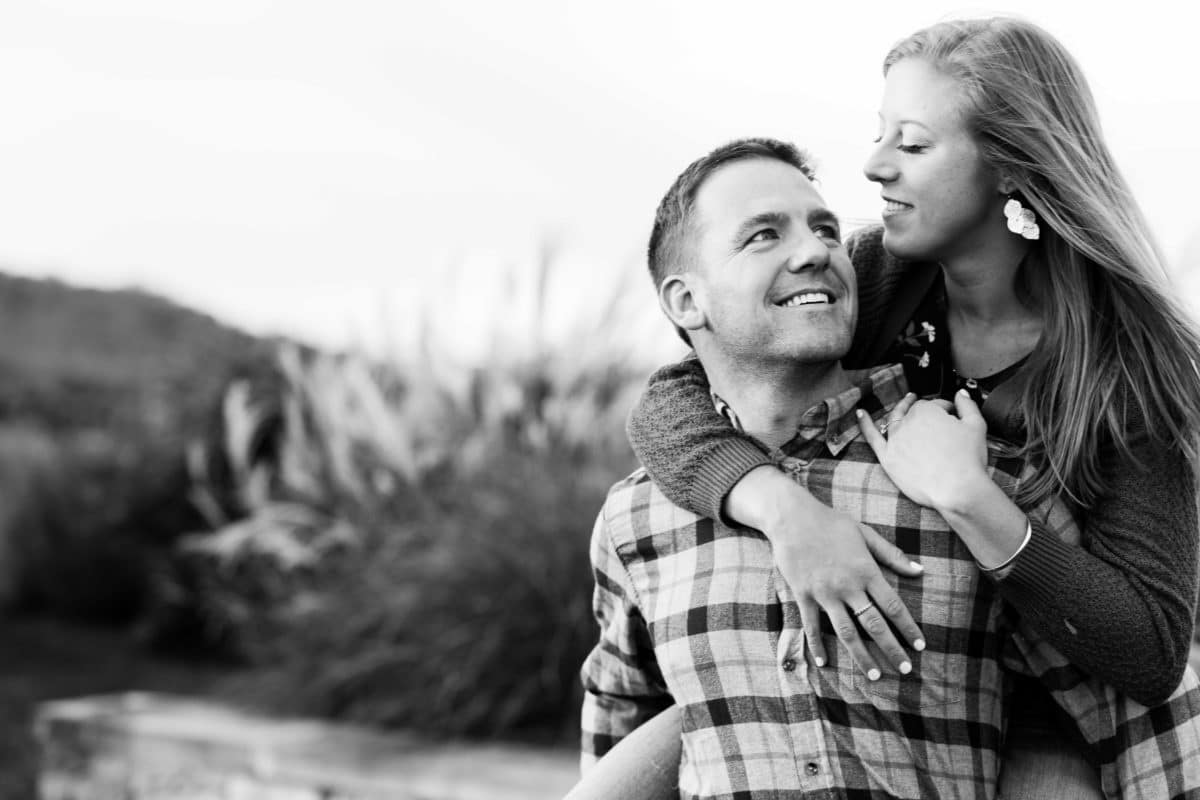 Adorable black and white engagement photo idea in Virginia.