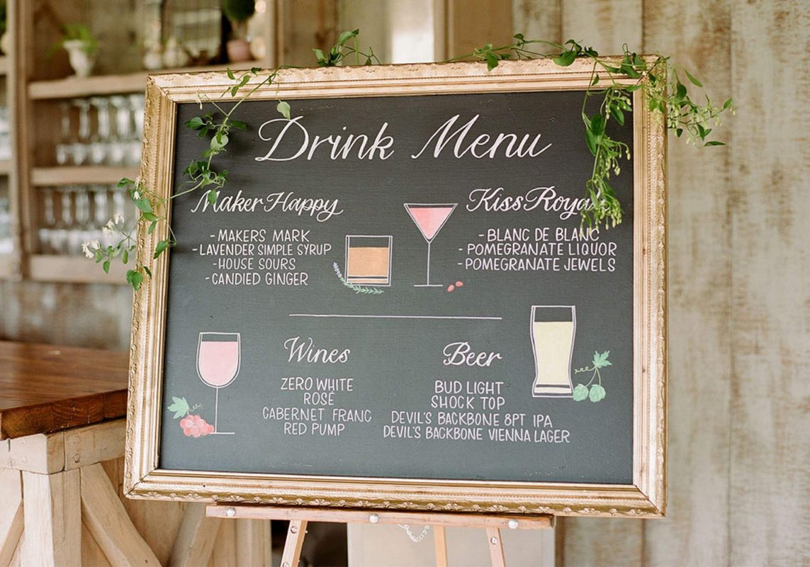 Wedding Drink Menu, His and Her Cocktails, Wedding Drink Menu, Wedding Signs, Pippin Hill Wedding, Virginia Wedding, Drink Menu