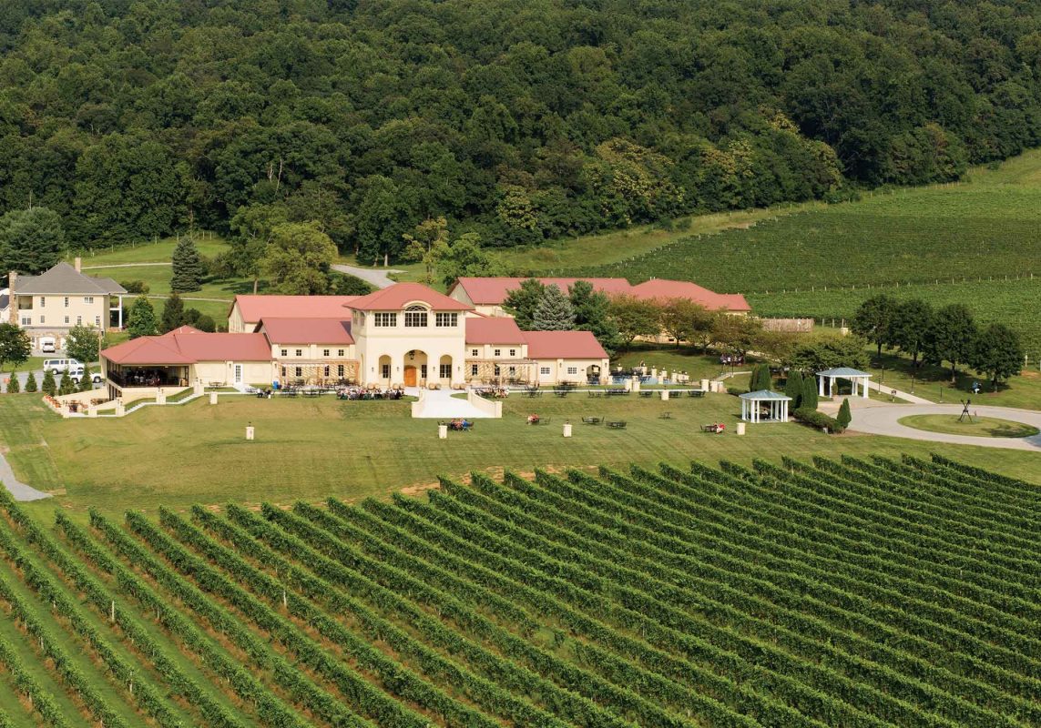 View of Breaux Vineyards in Loudoun County