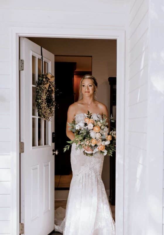 bride at door, ceremony