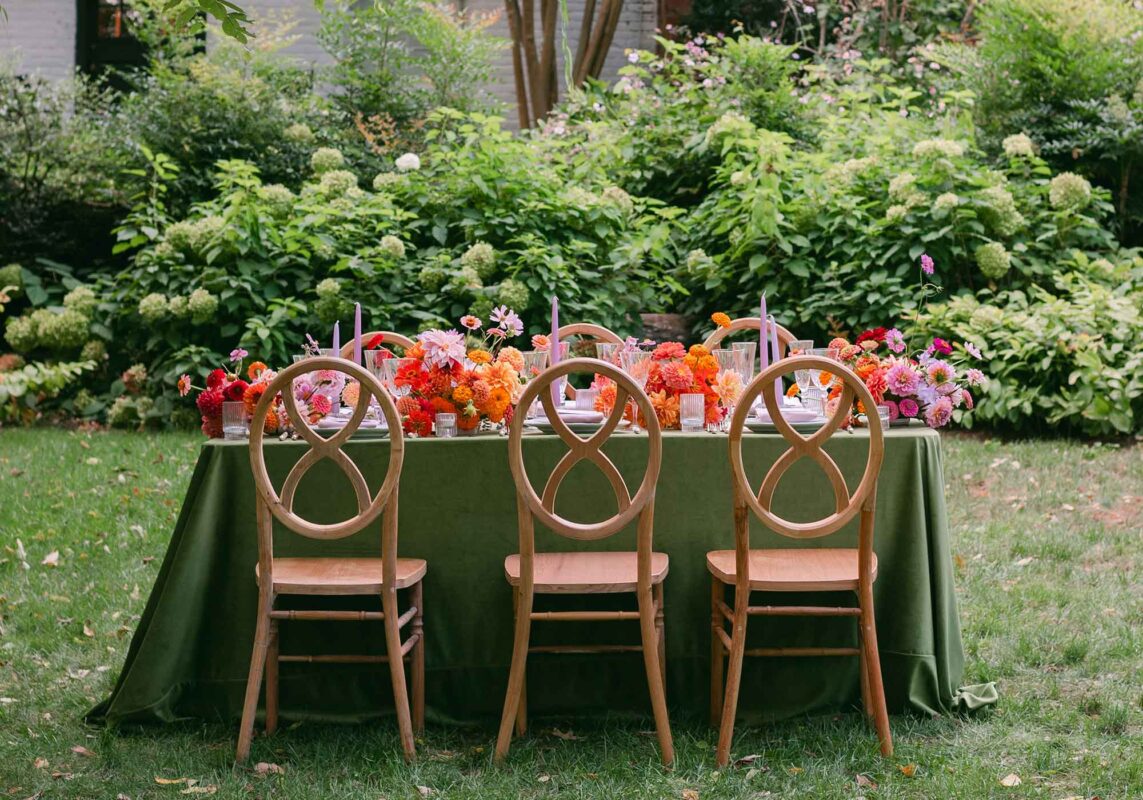garden styled table fall florals