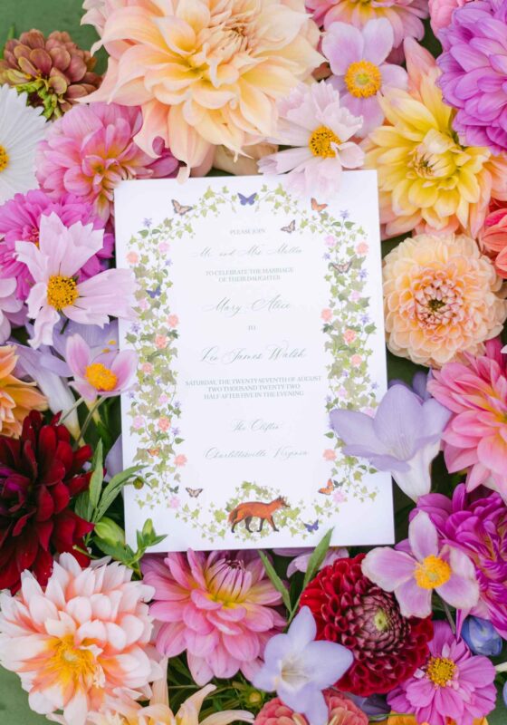 wedding invitation with fox