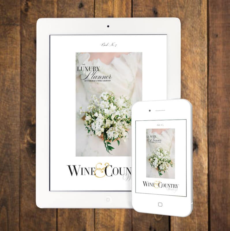Virginia Wine & Country Weddings 2023 digital cover on ipad and iphone