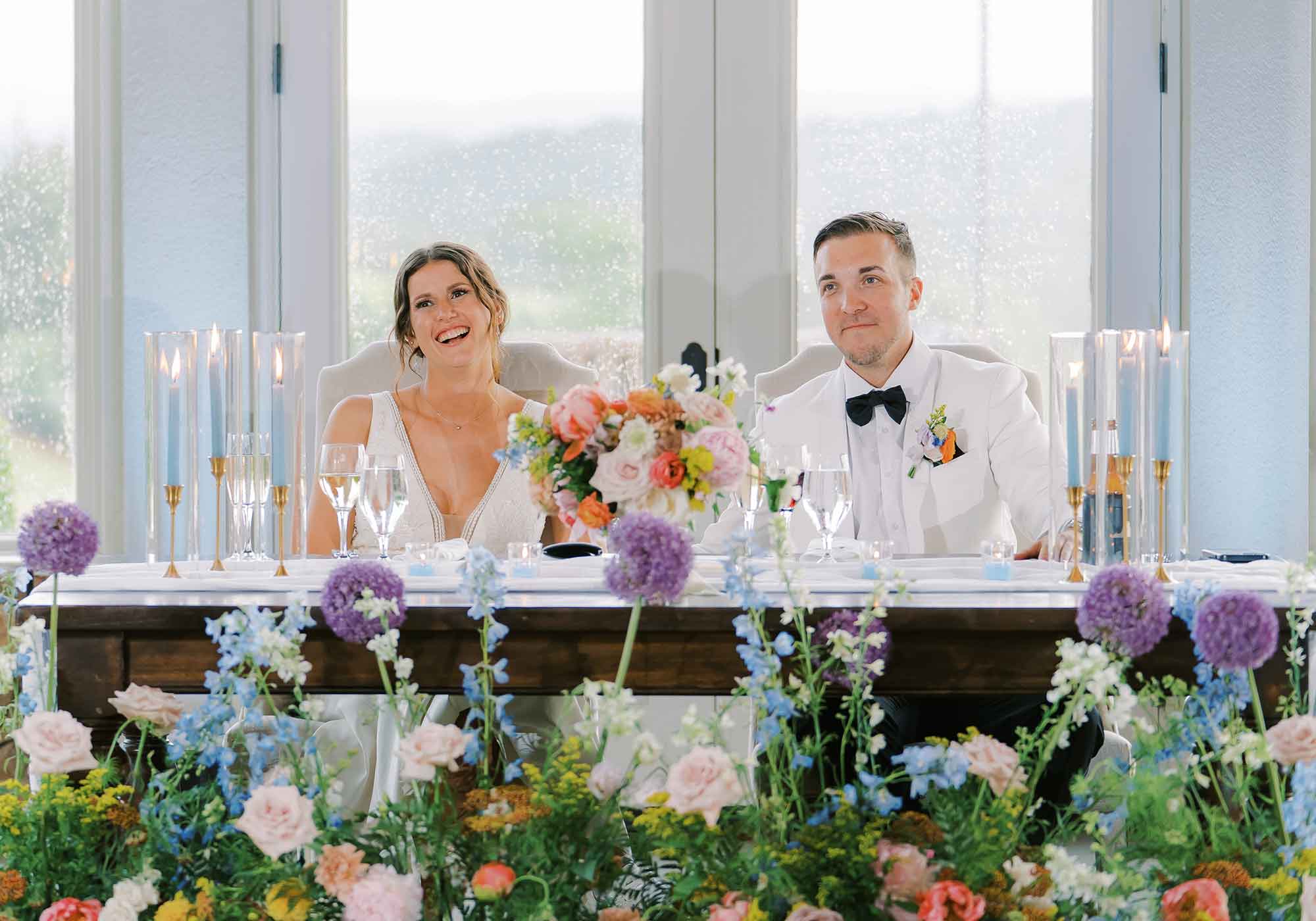 floral wedding at stone tower winery, northern virginia, winery wedding, peach wedding flowers, purple wedding flowers