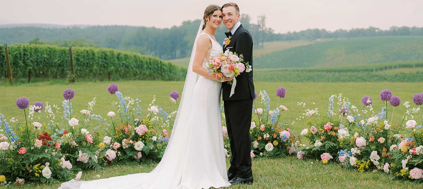 floral wedding at stone tower winery, northern virginia, winery wedding
